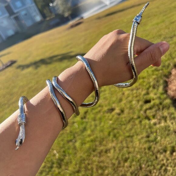 Silver Serpenti Snake Necklace-Bracelet Multifunctional - Picture 7 of 14